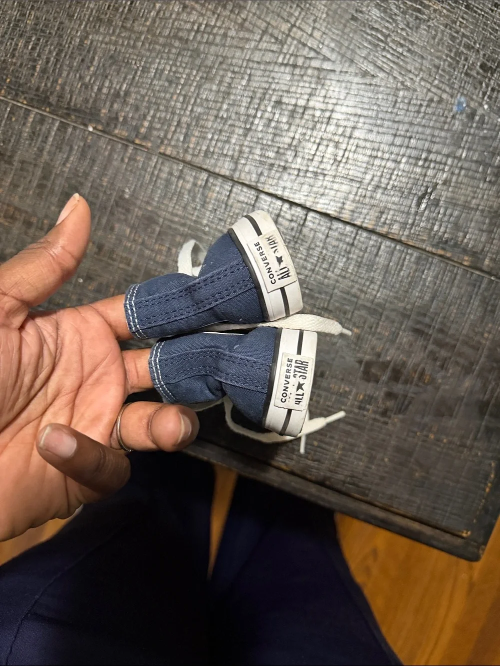 Converse Kids Navy and White High-Top Sneakers